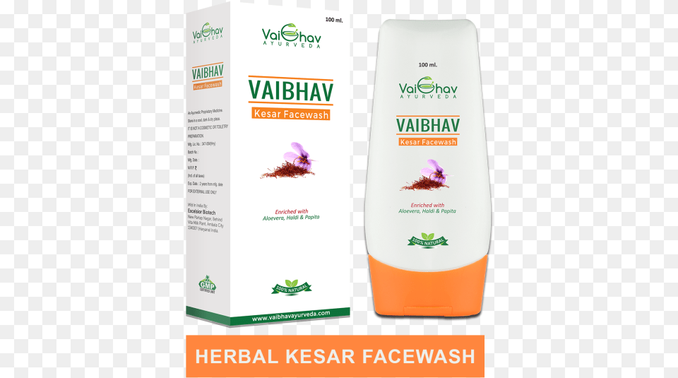 Vaibhav Herbal Kesar Facewash Alphaverb Realization Of A Dream, Bottle, Herbs, Plant, Lotion Free Png