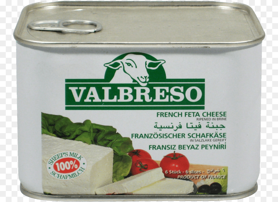 Valbreso French Feta Cheese, Tin, Can, Animal, Cattle Free Png Download