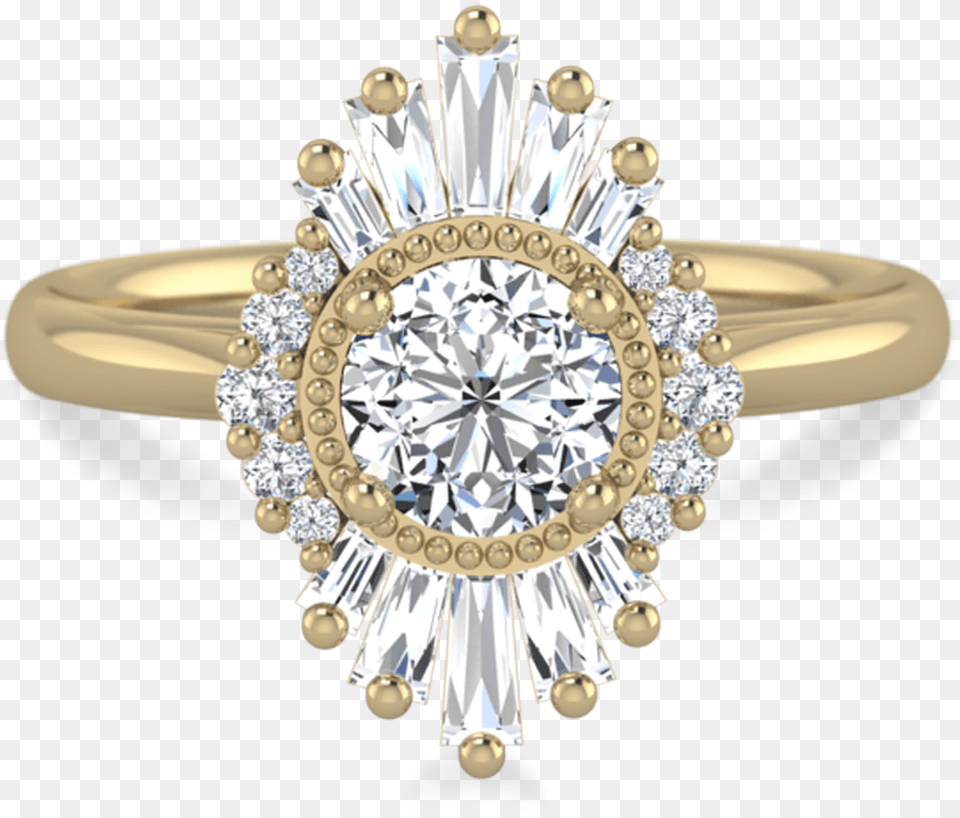 Valentina Diamond Baguette Halo Ring Ring, Accessories, Gemstone, Jewelry, Necklace Free Png Download