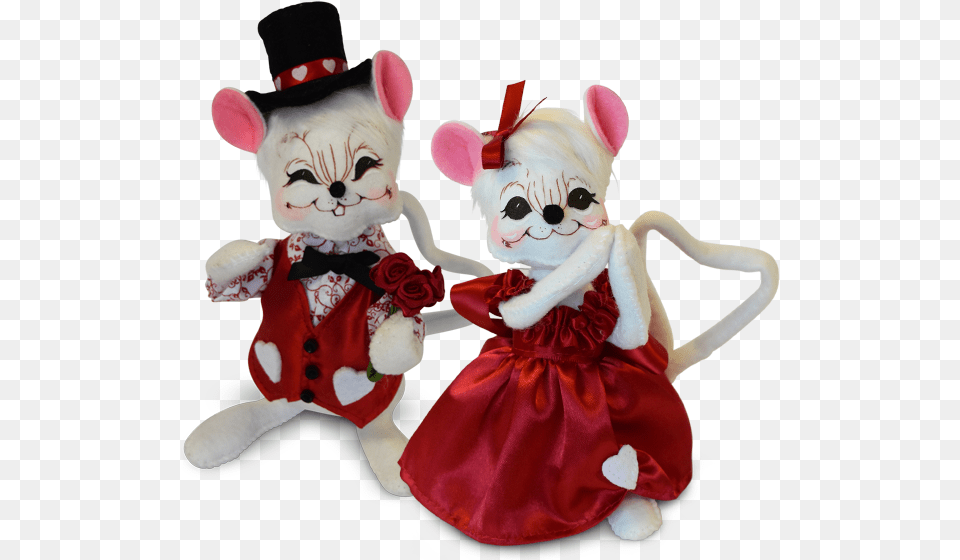 Valentine Boy Amp Girl Mouse Couple Stuffed Toy, Doll, Animal, Cat, Mammal Png Image