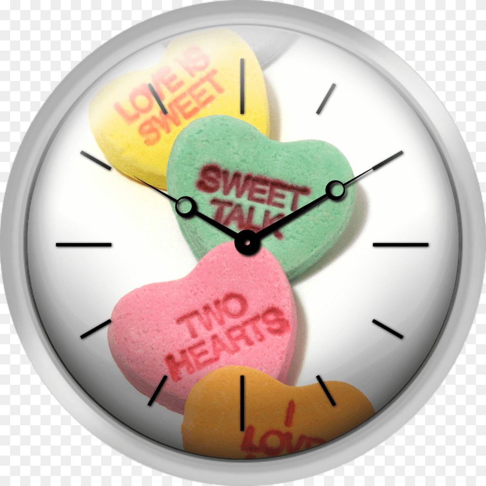 Valentine Candy Hearts Wall Clock, Food, Sweets, Fruit, Pear Free Png Download