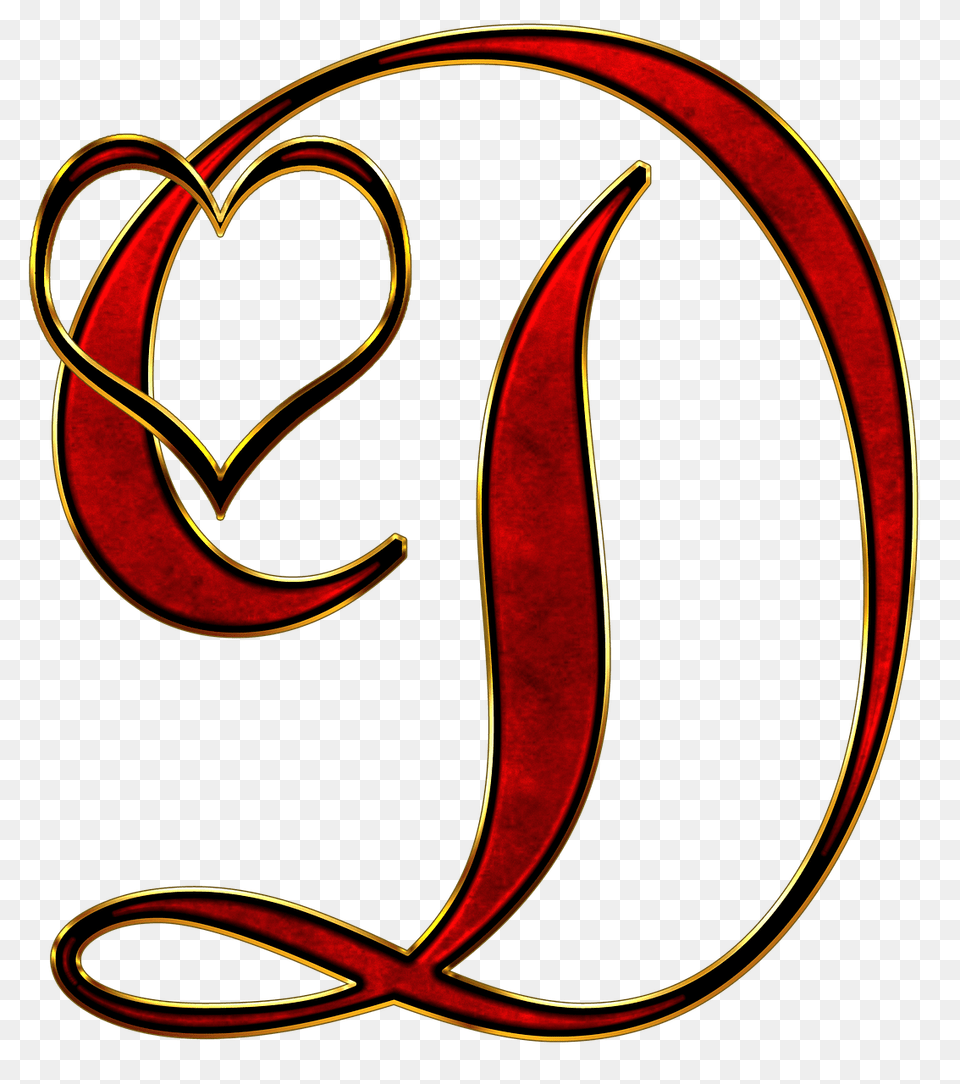 Valentine Capital Letter D Transparent, Calligraphy, Handwriting, Text, Symbol Png Image