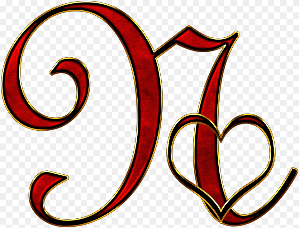 Valentine Capital Letter N Valentine39s Gold Letter Svg, Symbol, Text, Alphabet, Ampersand Free Png