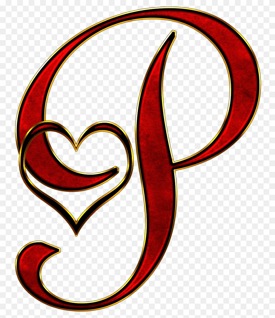 Valentine Capital Letter P, Calligraphy, Handwriting, Text, Symbol Free Transparent Png