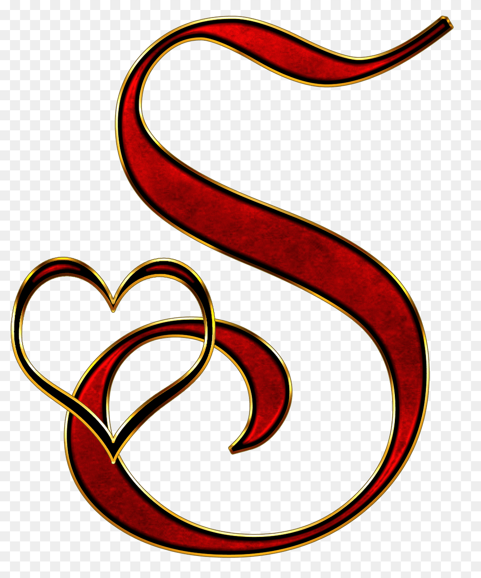 Valentine Capital Letter S, Calligraphy, Handwriting, Text Png Image
