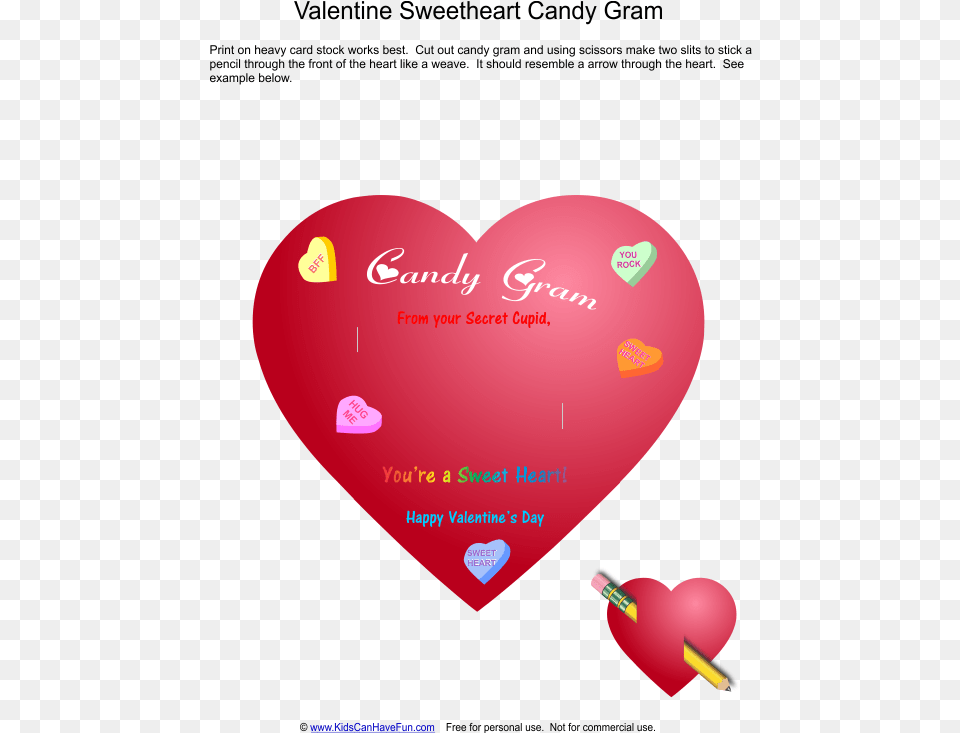 Valentine Day Heart Candy Gram, Disk Png