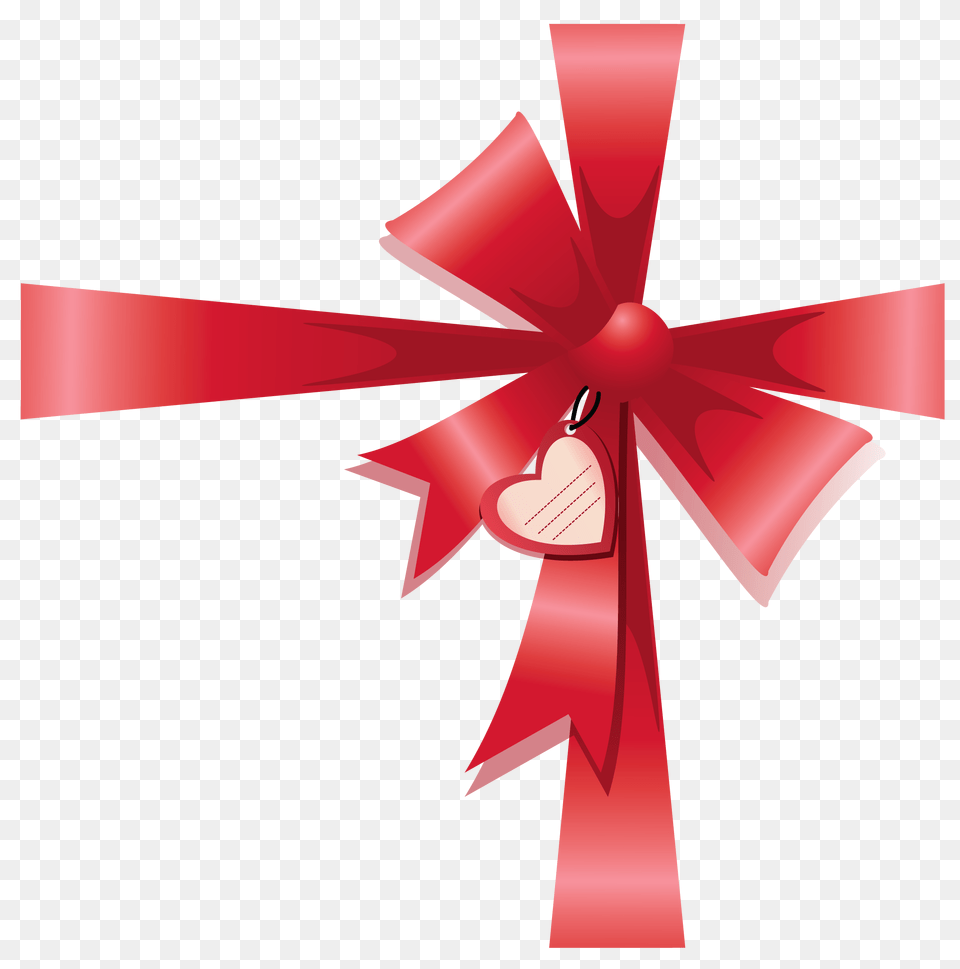 Valentine Decorative Bow With Heart Clipart Clipart, Cross, Symbol, Gift Free Transparent Png