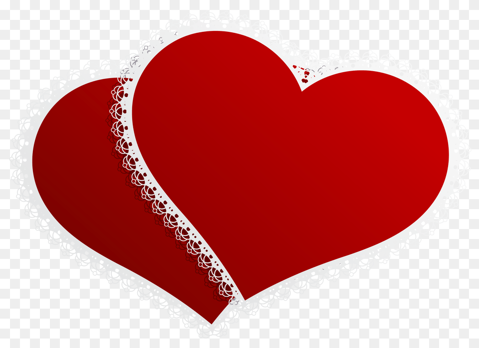 Valentine Double Hearts Decor Clipart Picture Valentines, Heart Free Png