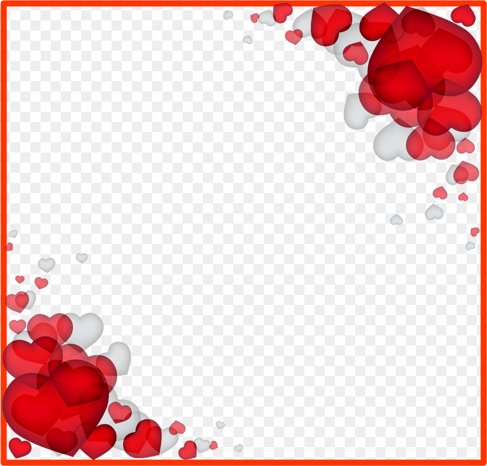 Valentine Frame File Transparent Valentines Border, Flower, Petal, Plant, Art Free Png