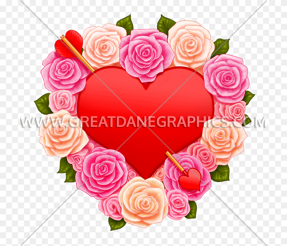 Valentine Heart U0026 Roses Production Ready Artwork For T Heart, Flower, Plant, Rose, Petal Png