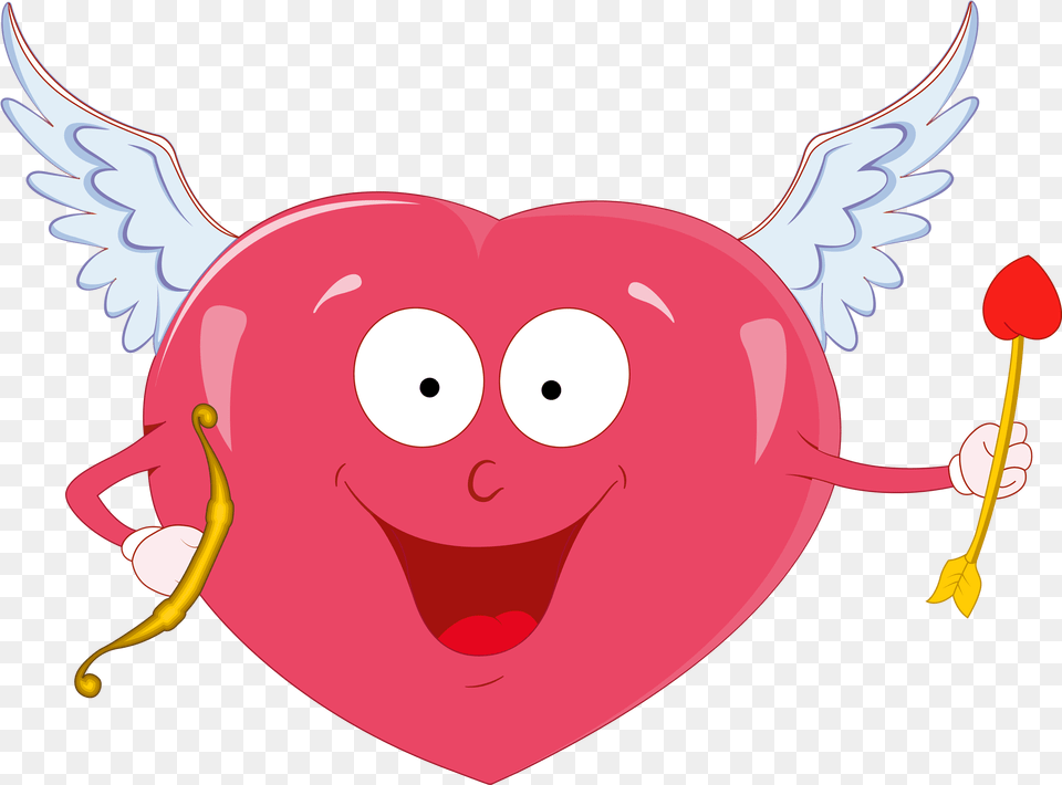 Valentine Heart With Cupid Bow Clipart Heart, Face, Head, Person, Animal Free Transparent Png