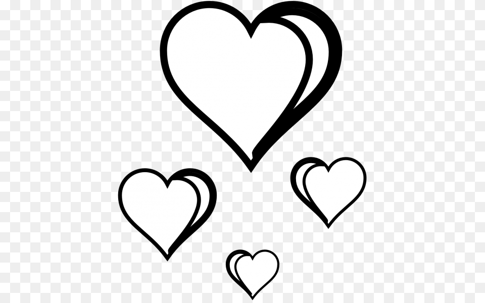 Valentine Hearts Black And White Clip Art, Heart, Stencil, Silhouette, Person Free Png