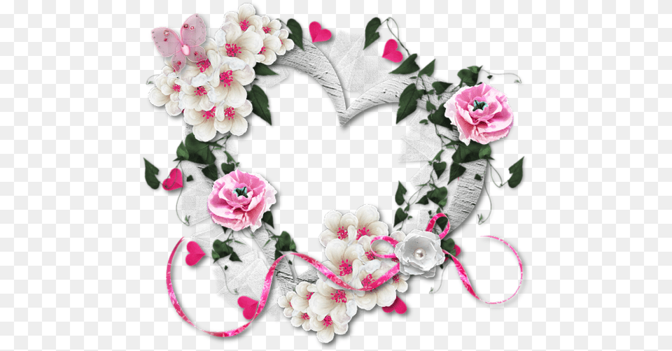 Valentine Love Heart Flowers Frame Freetoedit Frame Heart Of Flowers, Flower, Plant, Rose, Accessories Free Png Download