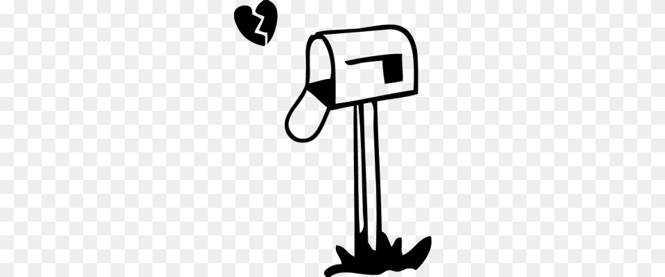 Valentine Mailbox Clip Art Black And White, Gray Free Png Download