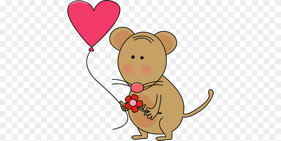 Valentine Mouse Valentines Day Clip Art, Balloon, Animal, Bear, Mammal Free Png