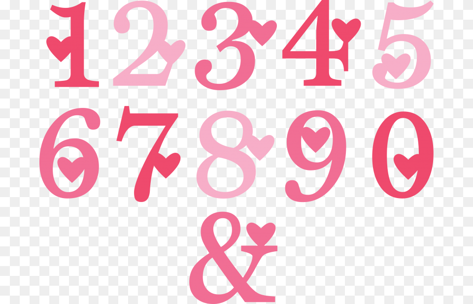 Valentine Numbers Svg Cut Files Valentine Alphabet Valentine Numbers, Text, Number, Symbol, Ampersand Free Png Download