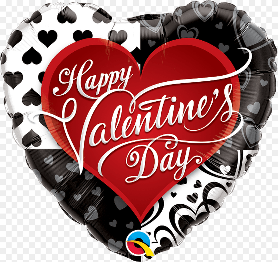 Valentine S Black And Red Hearts Happy Valentines Day Balloon Foil, Heart, Baby, Person Png