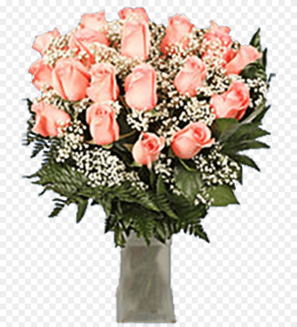 Valentine S Day Bouquet Blooming Love 24 Pink Roses Garden Roses, Flower, Flower Arrangement, Flower Bouquet, Plant Free Png Download