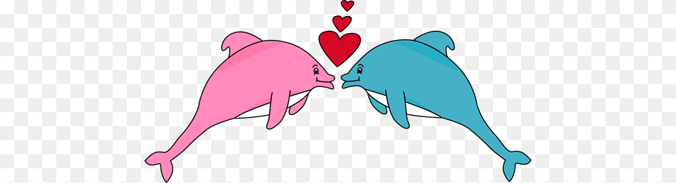 Valentine S Day Dolphins Clip Art Valentine S Day Dolphins, Animal, Dolphin, Mammal, Sea Life Png