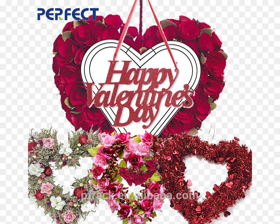 Valentine S Day Handmade Heart Wire Garland Wreath Heart, Art, Graphics, Flower, Plant Free Png
