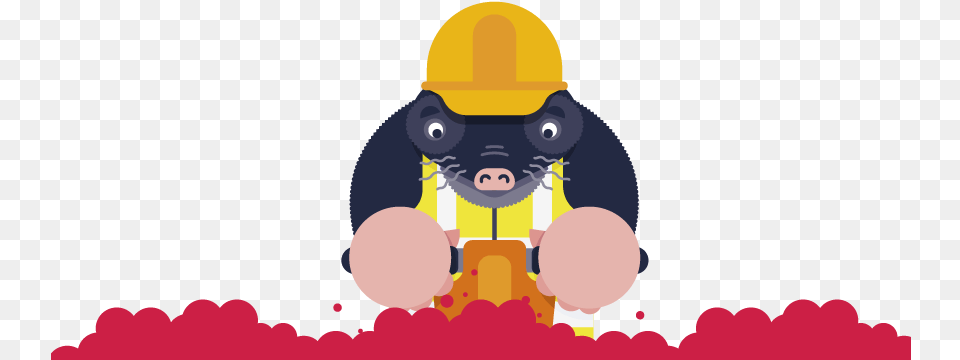 Valentine S Marc The Mole Digging For His Love Fibre Cartoon, Clothing, Hardhat, Helmet, Photography Png
