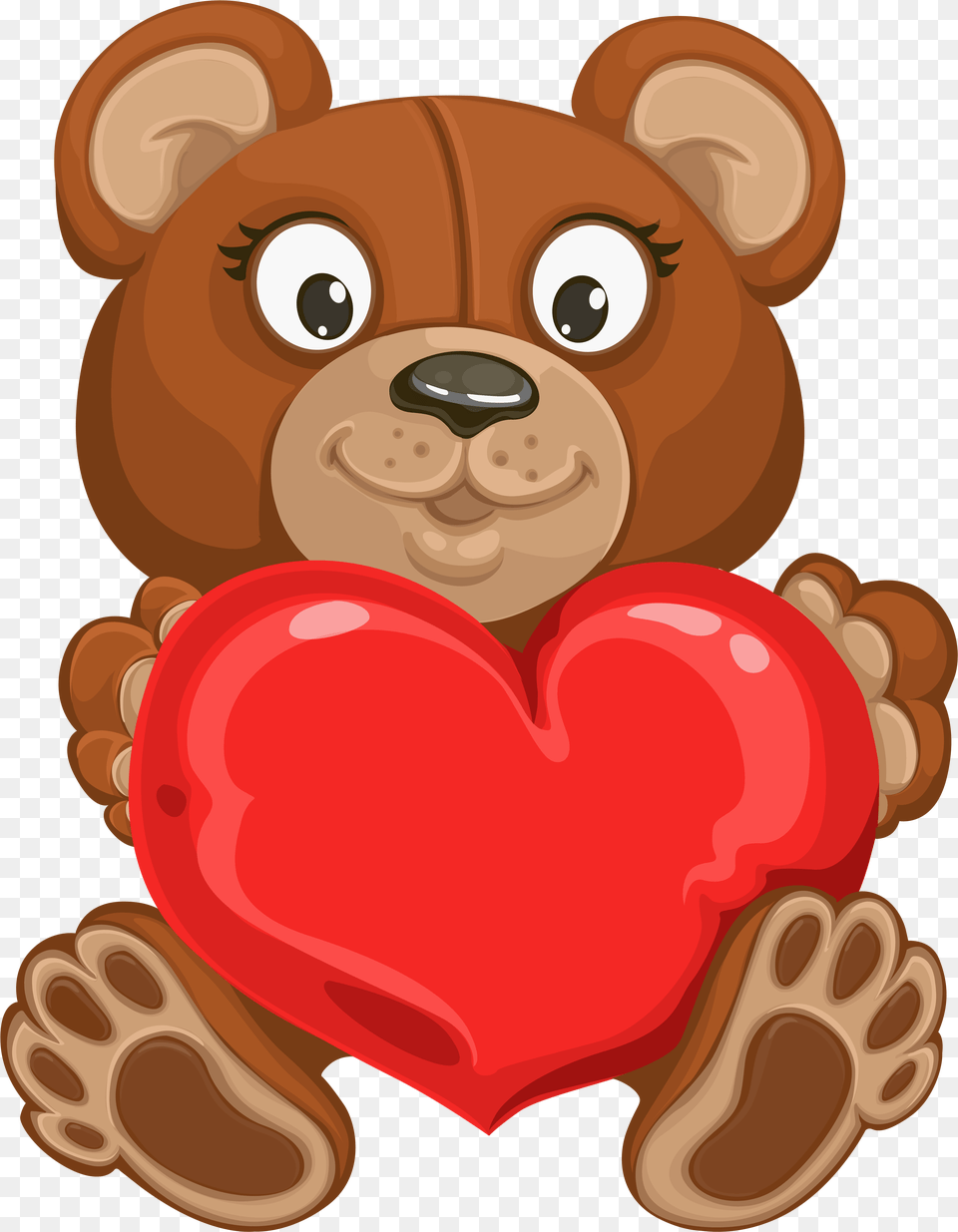 Valentine S Teddy With Heart Clip Art Teddy Bear Heart Free Png Download