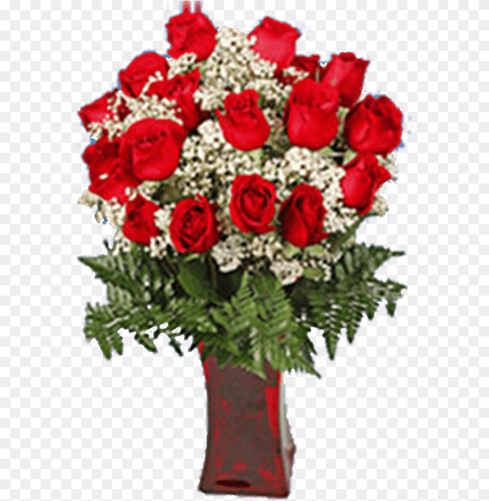 Valentines Arrangement Roses Greenery Fillers With, Rose, Plant, Flower, Flower Arrangement Free Png