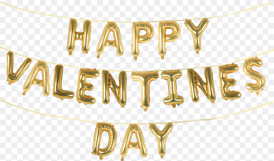 Valentines Day Balloons Gold, Text Free Transparent Png