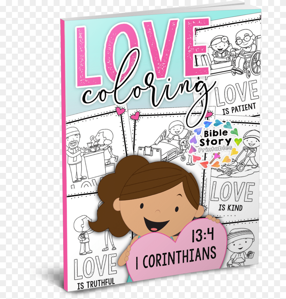 Valentines Day Bible Coloring Pages With Valentine Cartoon, Book, Comics, Publication, Baby Free Transparent Png