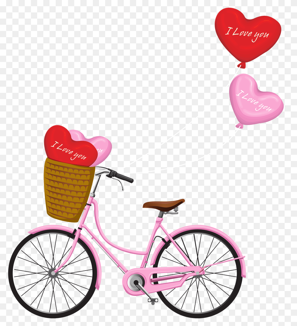 Valentines Day Bicycle Clipart, Machine, Transportation, Vehicle, Wheel Png Image