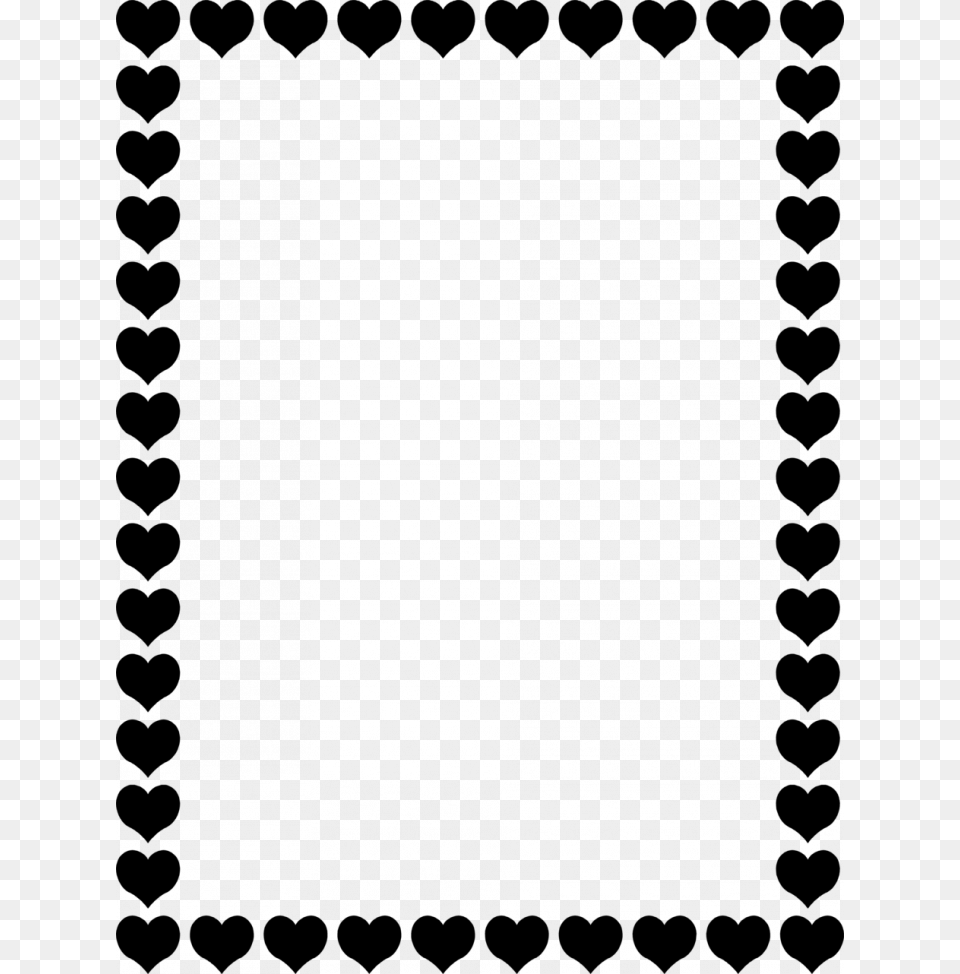 Valentines Day Border Landscape Heart Border Clipart Black And White, Gray Free Transparent Png
