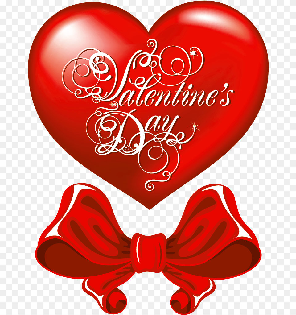 Valentines Day Heart And Red Bow Clipart Picture Valentines Day, Balloon, Food, Ketchup Free Png
