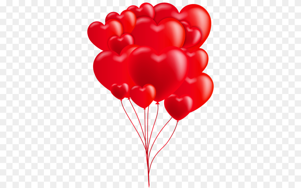 Valentines Day Heart Balloons Red Clip Art Birthday, Balloon Free Transparent Png