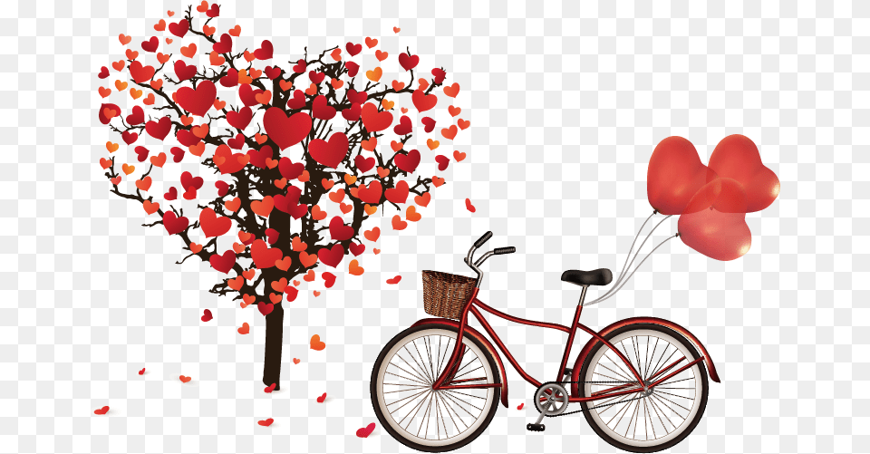 Valentines Day Heart Illustration Happy Valentine39s Day For Son, Wheel, Bicycle, Vehicle, Machine Png Image