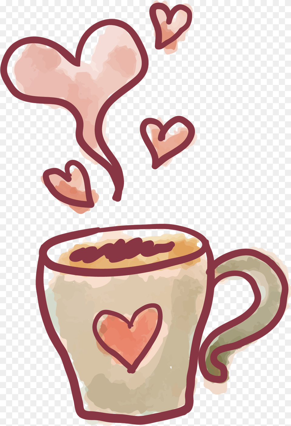 Valentines Day Paper Drawing Heart Love Coffee Heart Drawing, Cup, Beverage, Coffee Cup Free Transparent Png