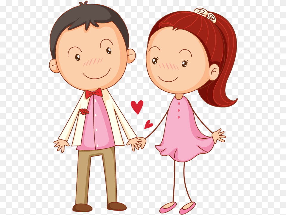 Valentines Day People Cartoon Couple Holding Hands, Baby, Person, Face, Head Free Transparent Png