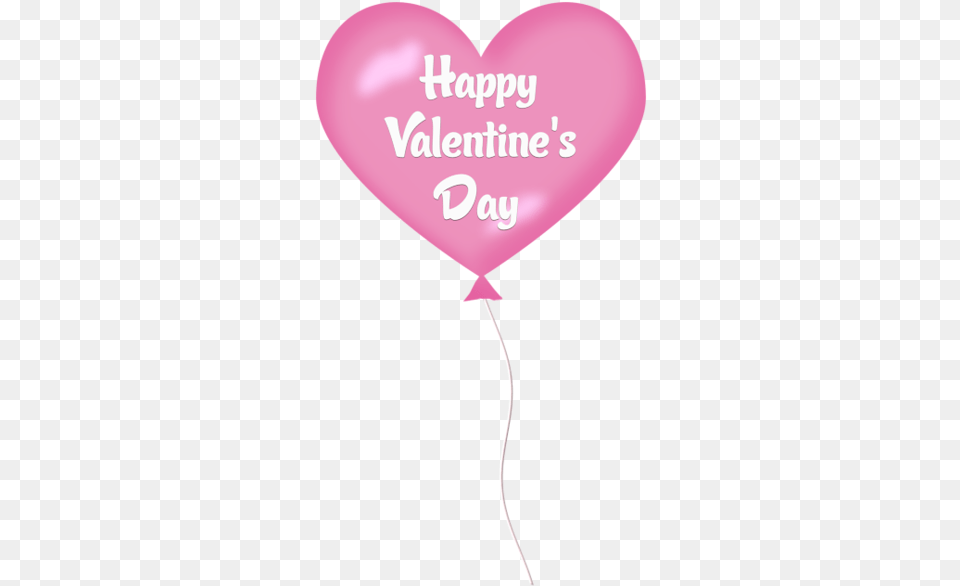 Valentines Day Pink Heart Balloon Happy Valentines Day Balloon Transparent Png Image