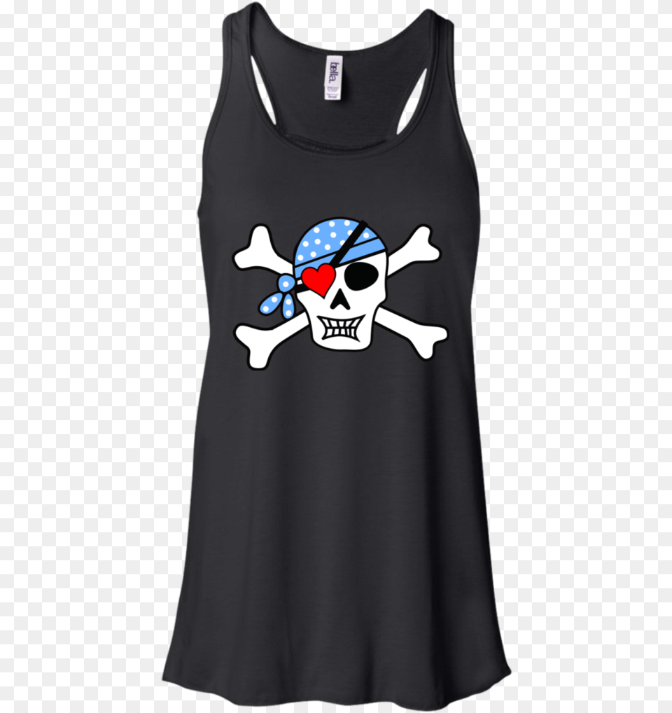 Valentines Day Pirate Skull Heart Patch Menwomen Tank, Clothing, Tank Top, Person, Face Free Png