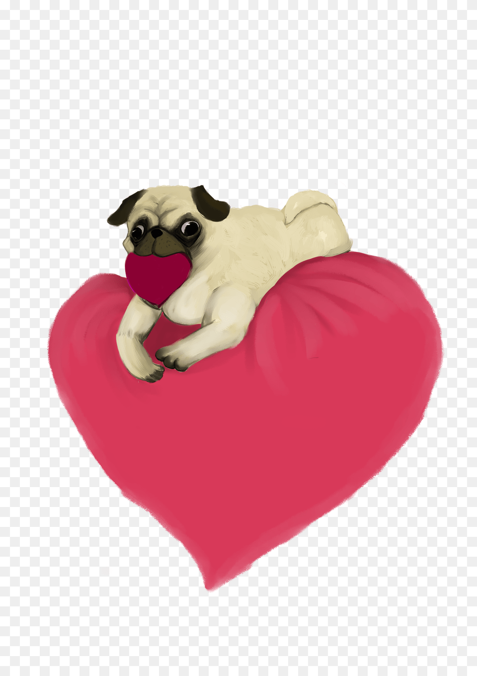 Valentines Day Pug Weasyl, Animal, Canine, Dog, Mammal Free Png