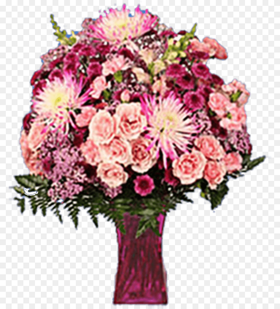 Valentines Flower Arrangement Pink Purple Flowers With Bouquet, Flower Bouquet, Plant, Flower Arrangement, Pattern Free Transparent Png