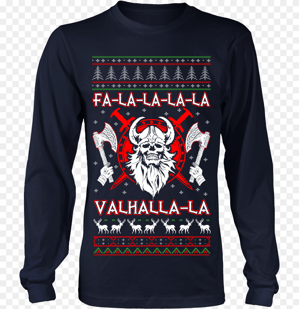 Valhalla Ugly Christmas Sweater Style Printed Sweatshirt Lil Durk 2x Shirt, Clothing, Sleeve, T-shirt, Long Sleeve Png Image
