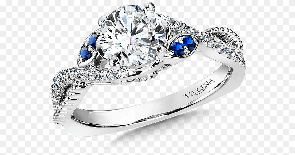 Valina Diamond And Blue Sapphire Engagement Ring Mounting Pre Engagement Ring, Accessories, Gemstone, Jewelry, Silver Png Image