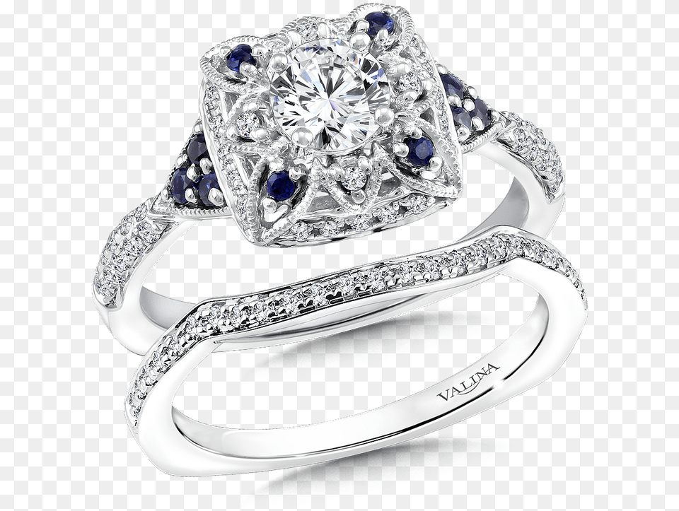 Valina Diamond And Blue Sapphire Engagement Ring Mounting Valina Engagement Ring Mounting Size, Accessories, Jewelry, Gemstone, Silver Png Image
