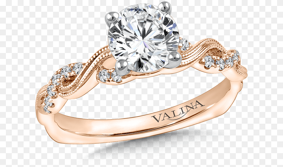 Valina Diamond Engagement Ring Mounting In 14k Rose Engagement Rings W Sapphires, Accessories, Gemstone, Jewelry Free Png Download
