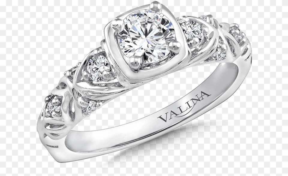 Valina Diamond Engagement Ring Mounting In 14k White Channel Set Round Diamond Engagement Ring 98 Carat, Accessories, Gemstone, Jewelry, Platinum Png Image