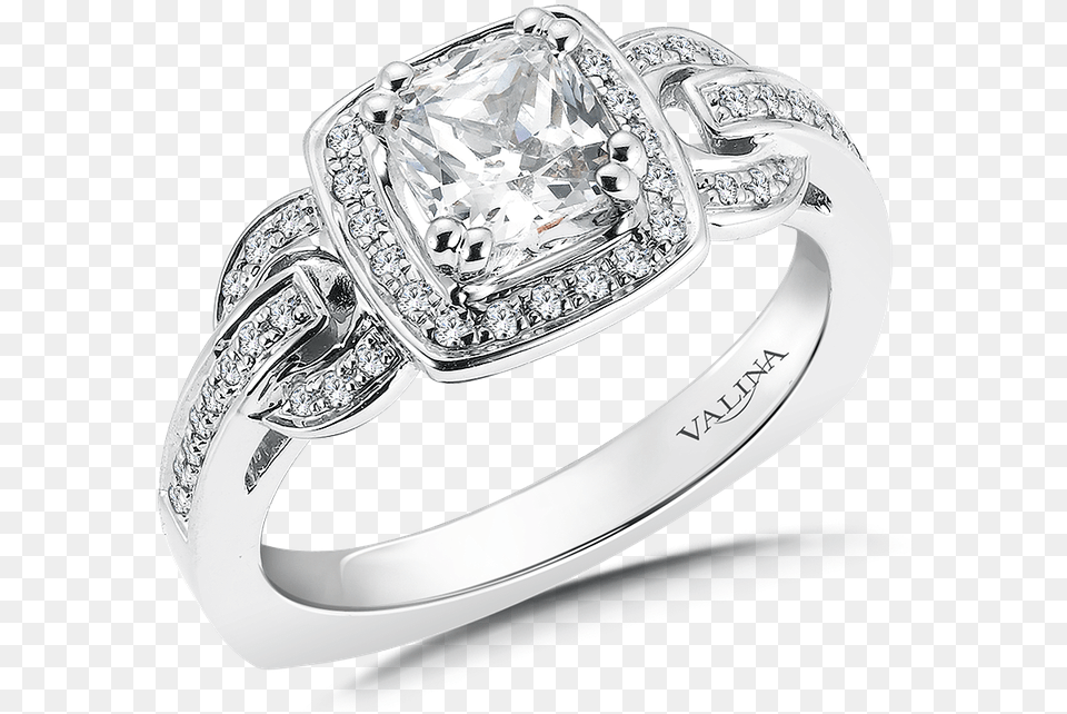 Valina Diamond Halo Engagement Ring Mounting In 14k Engagement Ring, Accessories, Jewelry, Silver, Gemstone Free Png