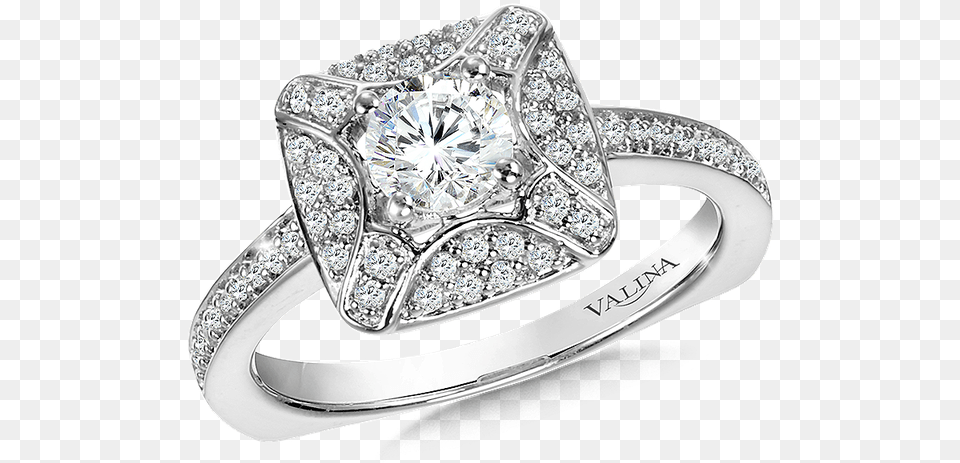 Valina Diamond Halo Engagement Ring Mounting In 14k Pre Engagement Ring, Accessories, Jewelry, Silver, Gemstone Free Png