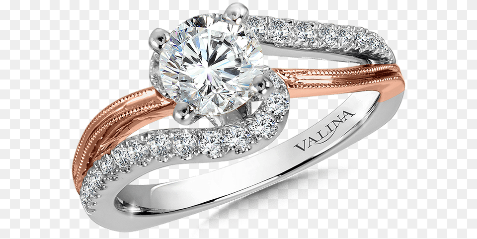 Valina Diamond Split Shank Engagement Ring Mounting Pink Gold Engagement Rings, Accessories, Gemstone, Jewelry, Silver Free Transparent Png