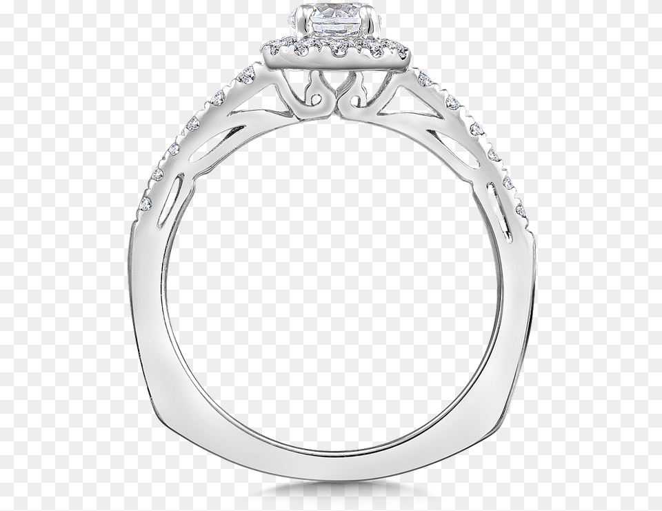 Valina Halo Engagement Ring Mounting In 14k White Gold, Accessories, Jewelry, Silver, Diamond Png Image