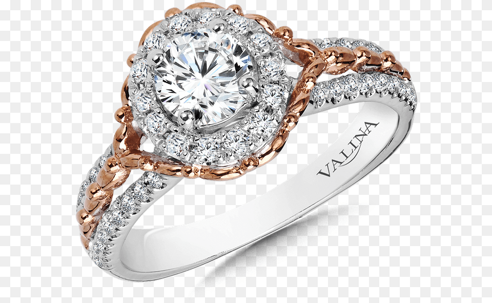 Valina Halo Engagement Ring Mounting In 14k Whiterose Pre Engagement Ring, Accessories, Diamond, Gemstone, Jewelry Free Png Download